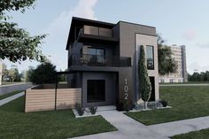 an artist's rendering of a two story house