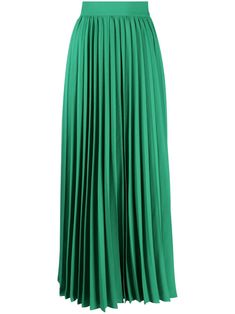 green crepe texture fully pleated wrap design high waist self-tie fastening mid-length straight hem Spring Green Pleated Maxi Skirt, High Waist Pleated Flowy Maxi Skirt, Pleated High Waist Maxi Skirt, Green Long Pleated Skirt, Elegant Green Pleated Skirt For Workwear, Elegant Green Pleated Skirt For Work, Green Relaxed Midi Skirt, Green Evening Maxi Skirt For Summer, Pleated Green Full Skirt