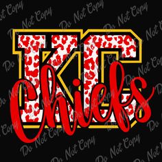 the letter k is made up of red and yellow leopard print on a black background