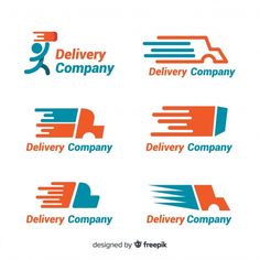 logos for delivery company with different colors