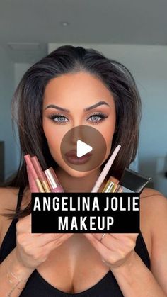 Christen Dominique on Instagram: "Recreating the one and only @angelinajolie The most beautiful woman 🫶  M A K E U P Contacts @unibling_official shade: Dawn Grey Brow Frame Pencil @dominiquecosmetics shade: Natural Black Lashes @kissproducts  Primer& foundation@smashboxcosmetics  Contour stick  @toofaced  Concealer #dominiquecosmetics  Pillow talk matte liquid blush @charlottetilbury  Transition Palette for Smokey eye #dominiquecosmetics  Black pencil @personacosmetics  Lip liners 1N,2C @lisaeldridgemakeup  Gloss @lawless  Powder bronzer @yslbeauty  Powder blush @narsissist shade: Orgasm Edge  #angelinajolie #angelinajoliemakeup #makeup #recreation #makeuptutorial #makeuprecreation #celebritymakeup" Easy Natural Eye Makeup Step By Step, Contour Makeup For Beginners Black, Ombre Makeup Looks, How To Put Makeup On Step By Step, Diy Glam Makeup, Dark Smokey Eye Makeup Winged Liner, Makeup Contouring Tutorial, Easy Makeup Tutorial Natural, How To Smokey Eye