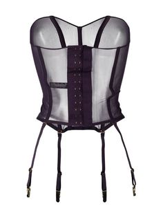 Maison Close L'Amoureuse porte-jarretelles Corset - Farfetch Corset Purple, Goth Wardrobe, Boned Bodice, Orchid Purple, Lingerie Outfits, Hook And Eye, Bodice, Lingerie, Mesh