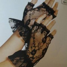 Cute Lace Fingerless Gloves. Scalloped Lace At Half Fingers, Finished Lace Ruffles At Wrist. The Prefect Accessory For The Prefect Evening Or Formal Wear. 100% Polyester Wrist Length Fingerless Size: O/S Black Lace Gloves, Half Gloves, Lace Fingerless Gloves, Formal Gloves, Elegant Moments, Lace Gloves, Long Gloves, Black Gloves, Body Chain Jewelry