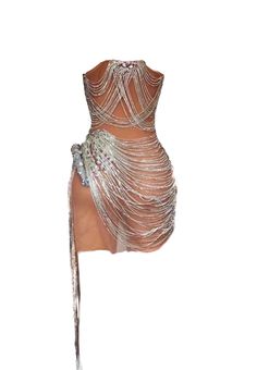 Rhinestone embellished sheer dress. Sheer Mesh Mini Dress For Parties, Sleeveless Embellished Backless Cocktail Dress, Sheer Mini Dress For Cocktail Party Season, Embellished Backless Bodycon Dress For Party Season, Summer Mini Dress With Rhinestone Fringe For Evening, Summer Evening Mini Dress With Rhinestone Fringe, Sleeveless Embellished Mini Dress For Prom, Cocktail Flapper Dress With Rhinestone Fringe, Embellished Mini Dress For Club And Party Season