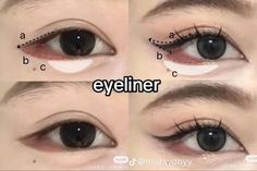 How To Do Inner Corner Eyeliner, Korean Eye Makeup Tutorial, Inner Corner Eyeliner, Japan Makeup, Makeup Tuts, Korean Makeup Tutorials, Doll Eye Makeup