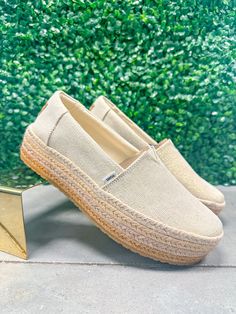 Frayed edges further the breezy feel of a summery platform espadrille furnished with an OrthoLite® Eco LT insole for all-day comfort. Removable and hand-washable OrthoLite® Eco LT Hybrid insole Textile upper and lining/rubber sole Imported TOMS gives a minimum of one-third of its annual net profits to support grassroots efforts, partnering with organizations that boost mental health, increase access to opportunity and end gun violence This product meets Nordstrom Give Back criteria: A portion of Charitable Giving, Platform Espadrilles, Give Back, Children In Need, White Canvas, Chic Boutique, Prescription Glasses, Denim Wash, Online Purchase