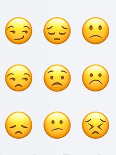 some yellow emoticions with different facial expressions