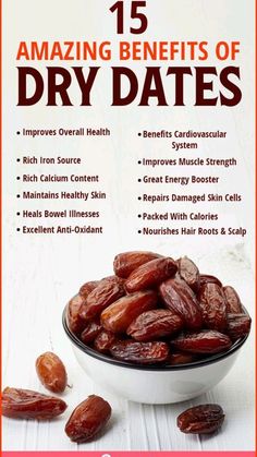 the benefits of dry dates are shown in this ad for health and beauty magazine, which is