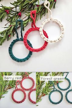 the instructions for how to make an ornament out of string and yarn are shown