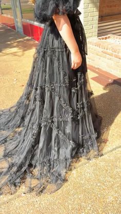 short puff sleeves black tulle A-line long formal dress prom dress #promdress #prom2025 #formaldress #sweet16dress #winterformaldress #ballgown #homecomingdress #engagementdress #pageantdress #weddingpartydress #weddingguestdress #eveningdress #seniorprom #rufflesdress Fairy Tale Princess, Formal Prom Dresses Long, Sheer Corset, Winter Formal Dresses, Long Formal Gowns, Long Formal Dress, Make Your Dreams Come True, Long Prom Gowns, Princess Gown