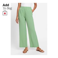 in stock Spring Casual Light Green Bottoms, Green Relaxed Fit Pants For Day Out, Trendy Green Pants For Vacation, Trendy Green Beach Pants, Chic Green Relaxed Fit Bottoms, Green Relaxed Fit Pants For Vacation, Casual Green Pants For Day Out, Green Versatile Bottoms For Spring, Versatile Green Bottoms For Spring