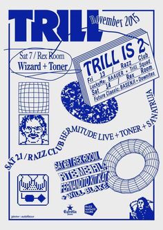 a poster with various things on it that say,'tril is 2 '