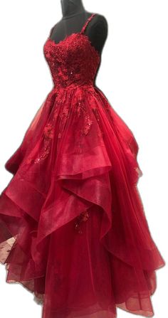 Red Lace Long Prom Dresses Red Prom Dress Long, Prom Dresses Red, Lace Prom Dress, Red Evening Dress, Beaded Prom Dress, Long Prom Dresses, Evening Dresses Cocktail, Dresses Red, Tulle Prom Dress