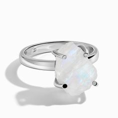 Raw Crystal Ring - Raw Crystal Moonstone Raw Moonstone, Raw Crystal Ring, Measure Ring Size, Ring Moonstone, Raw Crystal Necklace, Gem Diamonds, Moonstone Stone, Meaningful Jewelry, Moonstone Earrings