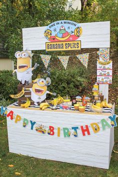 a birthday party with bananas and other decorations