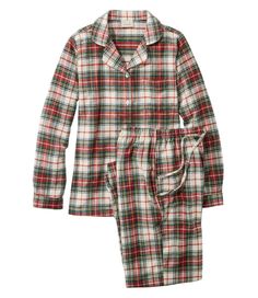 Premium ultrasoft cotton flannel pajamas in just the right weight to stay warm and cozy without overheating. In a style straight from our archives, made from the finest flannel for superior comfort, softness and durability. Top: Relaxed Fit: Our most generous fit sits farthest from the body. Pants: Classic Fit: Sits at the waist. Made of high-quality Portuguese cotton flannel, an L. L. Bean exclusive. Expertly brushed for exceptional softness and warmth. Yarn-dyed to stay vibrant wash after wash Womens Flannel Pajamas, Fleece Pants Women, Flannel Robe, Pajama Pattern, Flannel Pants, Scottish Plaid, Flannel Pajamas, Womens Robes, Plaid Flannel