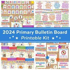 the printable bulletin board for primary and secondary school students is shown in different colors