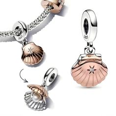 Seashell Bracelet Charm New In Gift Box Sterling Silver Seashell Can Be Opened Revealing A Pearl Back Reads “One Of A Kind” Fits Pandora Style Bracelets Bracelet Not Included Disney Charm Bracelet, Up Disney, Pandora Rose Gold, Seashell Bracelet, Pandora Rose, Disney Charms, Charms Pandora, Bracelet Pandora, Pandora Bracelet Charms