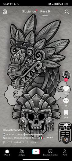 an image of a tattoo design on the phone