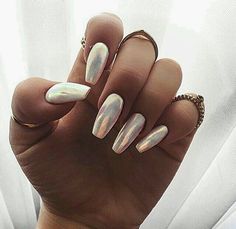 Nail Diamond, Metallic Nails, Silver Nails, Nail Polishes, Gorgeous Nails, Stiletto Nails