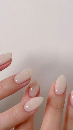 Milky Nails, Blush Nails, Soft Nails, Nails Polish, Almond Shaped, Neutral Nails, Minimalist Nails, Classy Nails, Chic Nails