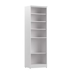 an empty white bookcase on a white background