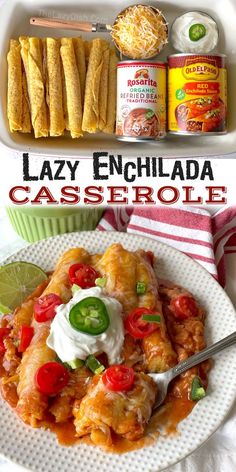 this is an image of lazy enchilada casserole