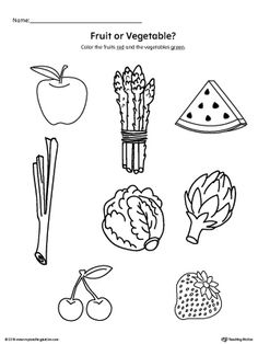 fruits and vegetables worksheet for kids to learn how to make them look like they are