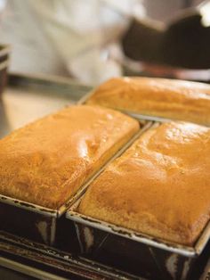 four square pieces of bread sitting on top of an oven