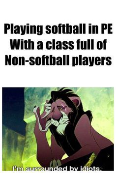 an image of the lion from disney's animated movie, playing softball in pf with