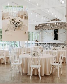 tables and chairs are set up for an event