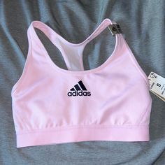 Pink Adidas Sports Bra. New With Tags. Size Small. Pink Gym Clothes, Spring Athleisure Sports Bra For Sports Events, Pink Activewear For Sports Events And Season, Spring Athleisure Activewear For Sports Events, Athleisure Sports Bra For Gym In Spring, Spring Sports Bra With Stretch, Spring Sports Bra For Light Sports, Adidas Summer Sportswear, Athleisure Sports Bra For Gym