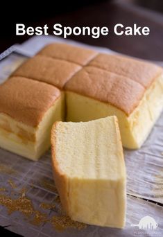 the best sponge cake is cut into squares