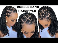 Crochet Hair Styles For Black Women, 2023 Crochet Hairstyles, Easy Rubber Band Hairstyles, Quick Braided Hairstyles For Black Women, Rubber Band Hairstyles Natural Hair, Hairstyle On Natural Hair, Yanky Twist, Hairstyles On Natural Hair, Rubber Band Hairstyle