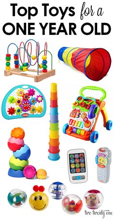 toys for a one year old with text overlay that reads top toys for a one year old