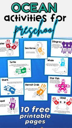 ocean activities for preschool with hand prints