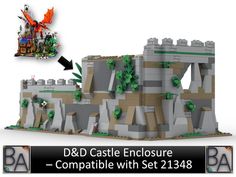 D&D Castle Enclosure - Compatible with Set 21348 Dragon Tales, Kids Toy Gifts, Red Dragon, Ask For Help