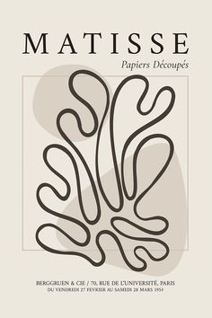 the cover of matissee papers decoupes, with an abstract design in black and