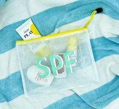 "This SPF zipper bag is great for storing your sunblock and keeping them sand free at the beach. The bags are leak proof, making them perfect for travel. Please choose your zipper and font color combo. Product Specifications: Material: Translucent Mesh PVC pouch with zipper closure and vinyl lettering Dimensions: 9.5\" x 7\" Delivered: 7-10 days *Sunblock not included" Sunscreen Storage, Sunscreen Bag, Merch Ideas Products, Cup Business, Bachelorette Party Favor Bags, Beauty Campaign, Bachelorette Inspo, Girls Trip Gifts, Graphics Tees