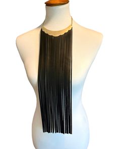 "Using the  finest quality Italian lambskin leather, this is such a beautiful statement piece!  Each tassel has been cut and shaped to make this \"wow\" factor accessory. Guaranteed, this will jazz up any outfit you wear, both for a casual and a more formal look. The necklace measures 18 inches at its longest point and can be made longer or shorter. Custom color options available" Chic Adjustable Tassel Necklace For Party, Festival Tassel Fringe Necklace, Chic Tassel Necklace For Party, Chic Adjustable Fringe Jewelry, Black Fringe Jewelry For Festival, Elegant Leather Fringe Jewelry, Fringe Tassel Necklace For Party, Adjustable Tassel Necklace With Fringe For Party, Elegant Adjustable Fringe Necklaces