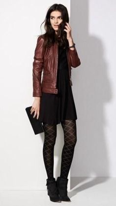 Look Disco, Rok Outfit, Leather Jacket Style, Leather Jacket Outfits, Looks Black, Brown Leather Jacket, 가을 패션