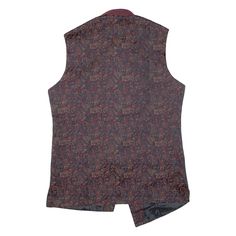 Item is in good used condition. >Size: M >Armpit To Armpit: 20" >Armpit To Cuff: N/A" >Collar To Hem: 29" Red Fitted Nehru Jacket For Fall, Mens Waistcoat, Paisley, Cuff, Collar, Red