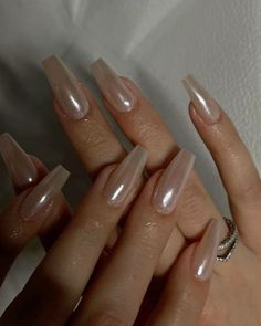 Chrome Nails Designs, Casual Nails, Blush Nails, Shiny Nails, Pearl Nails, Fire Nails