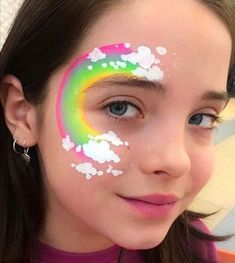 Get inspired with these adorable Halloween makeup ideas for little princesses. From fairies to royal, make your child’s costume complete with these looks. Swirls Face Paint, Princesses Makeup, Eye Face Painting, Halloween Makeup For Kids, Fairy Face Paint