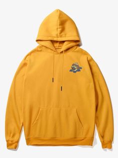 Cartoon Print Pouch Pocket Fleece Hoodie - Yellow - 4D96517818 - Men's Clothing, Men's Hoodies & Sweatshirts  #MensHoodiesSweatshirts #Men's #Clothing # #Men's #Hoodies #& #Sweatshirts Cheap Sweatshirts, Yellow Hoodie, Yellow Sweatshirt, Men's Hoodies, Pullover Fleece, Hoodie Size Chart, Funny Hoodies, Sweatshirts Online, Mens Casual Outfits