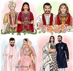 Which couple is your Favourite one?? . . #anandahuja #sonamkapoor #couplegoals #couplesgoals #bollywood #bollywoodstyle #bollywoodstar Deepveer Wedding, Acid Attack, Wedding Card Design Indian, Princess Design, Iconic Movie Posters, Hindi Actress, Bollywood Hairstyles, Fashion Illustration Sketches Dresses, Wedding Illustration