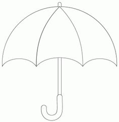 an umbrella is shown in the shape of a hand drawn outline on a white background