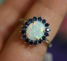 Fire Opal Engagement Ring, Sapphire Engagement Ring Halo, Delicate Gold Ring, Opal Ring Gold, Opal Engagement, Engagement Rings Opal, Halo Diamond Engagement Ring, Halo Engagement Ring, Halo Engagement