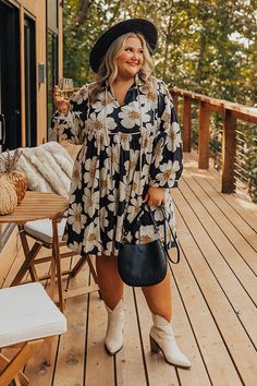 Floral Dreams Babydoll Mini Dress Curves Catching Up With Friends, Brunch Dates, Skirt Lining, Babydoll Mini Dress, Cute Modest Outfits, Concert Fashion, Accent Trim, Essential Dress, Sweater Jumpsuit