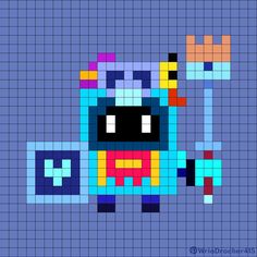 the pixel art is made with squares and colored blocks to make it look like an animal